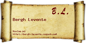 Bergh Levente névjegykártya